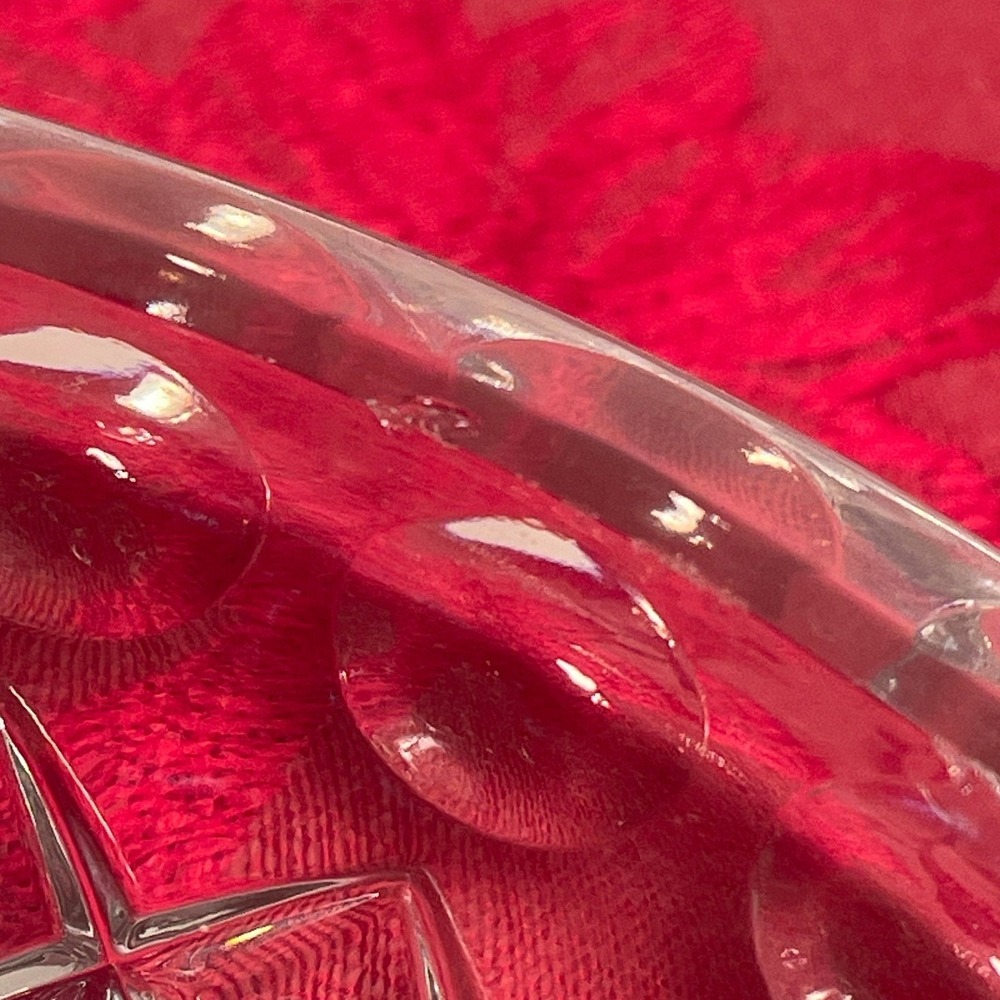 Vintage Princess House Crystal Ashtray Royal Highlights Diamond Pattern 7" Heavy - Picture 7 of 9